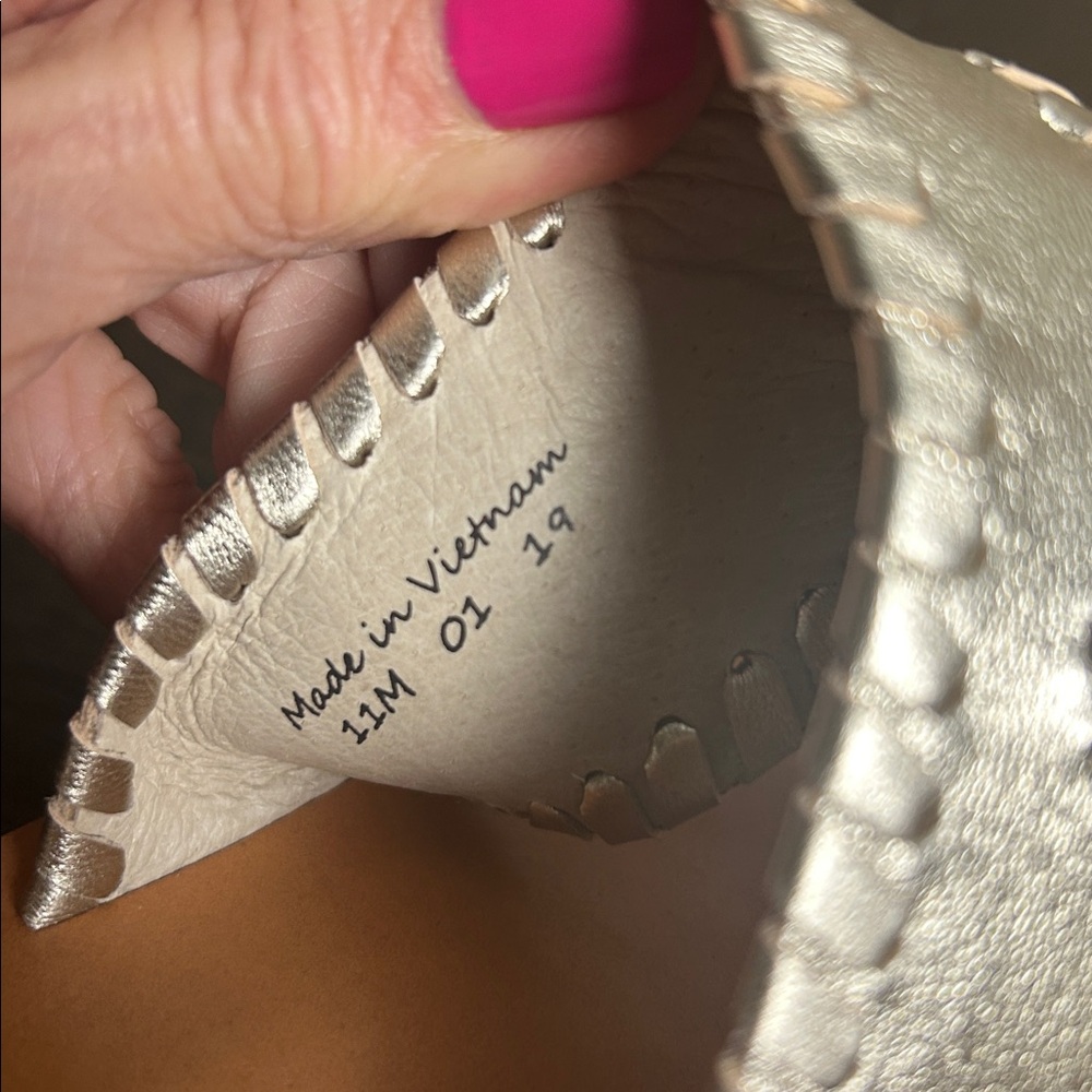 Jack Rogers Gold Champagne Wedge Sandals Size 11M - Picture 8 of 8
